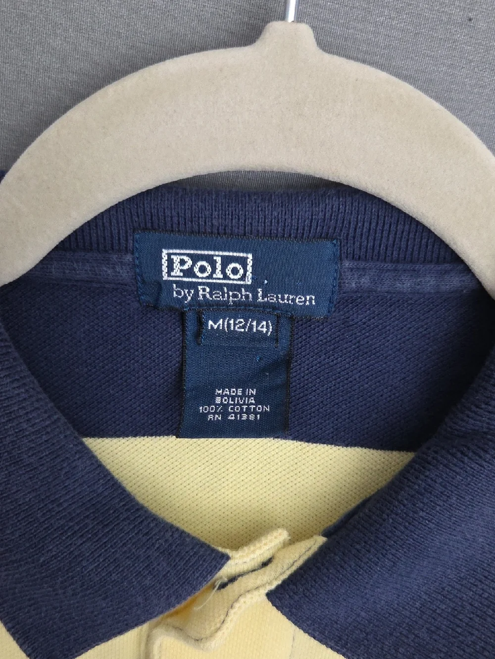 Ralph Lauren Polo Short Sleeve Striped Polo - Navy & Yellow